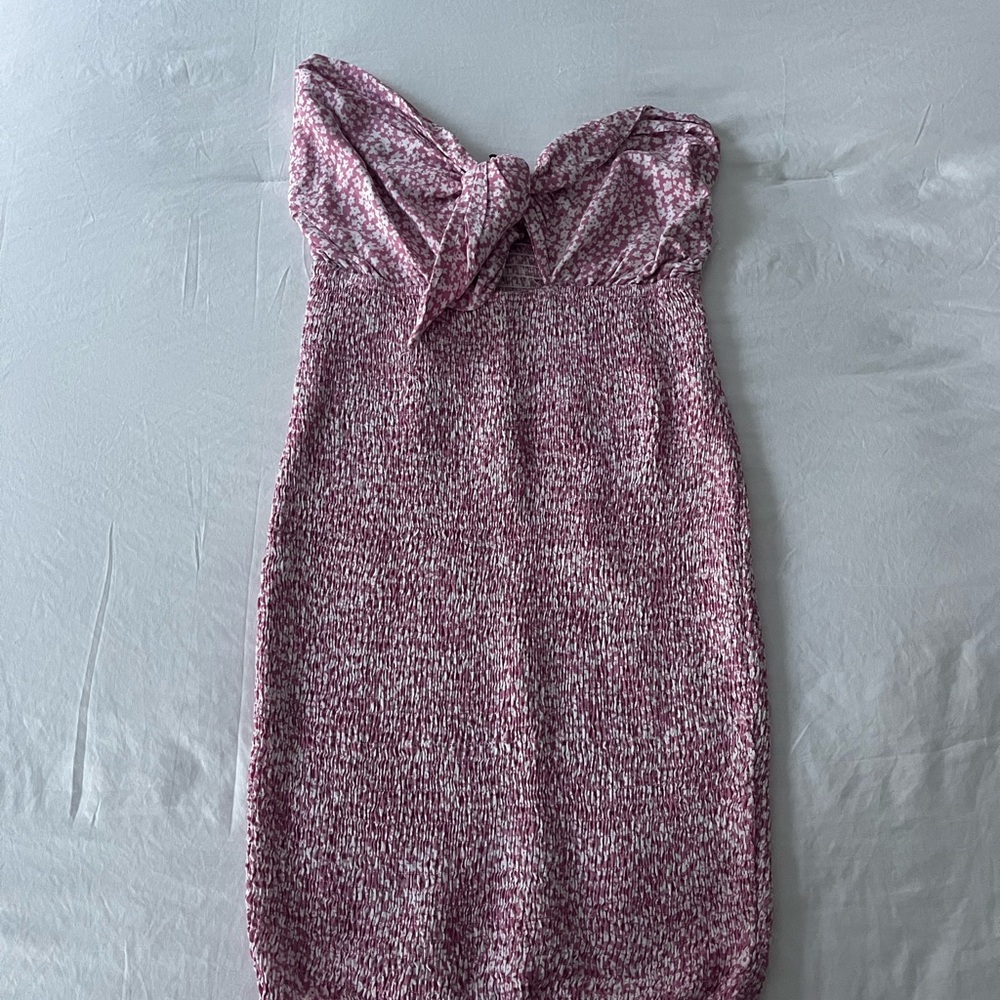 Windsor Strapless Pink and White Dress